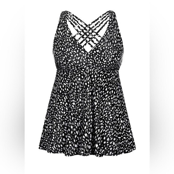 Yonique Tankini Tops for Women No Bottom Flowy Bathing Suit V Neck Swim Top S. - Picture 4 of 11